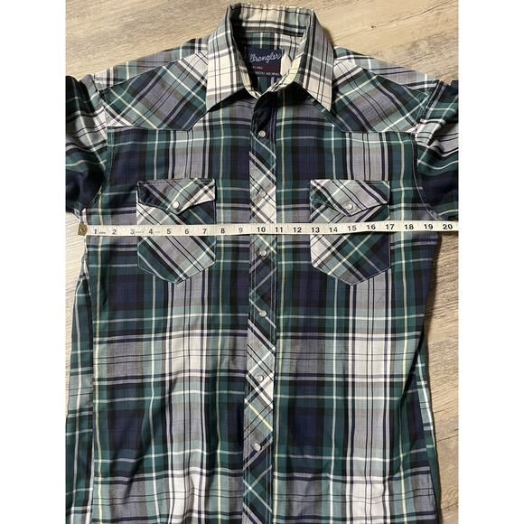 Vintage Wrangler X-Long Tails Single Needle Tailoring Button Shirt 15 1/2-33 - Picture 3 of 6